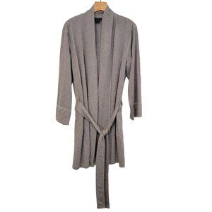 NATORI Cardigan POLYESTER‎ BLEND  OPEN FRONT BELTED GRAY Sweater SIZE L